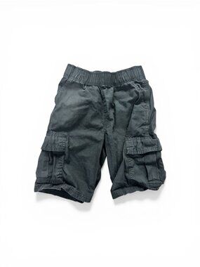 Boys Black Cotton Twill Elastic Waist Cargo Shorts size 7/8